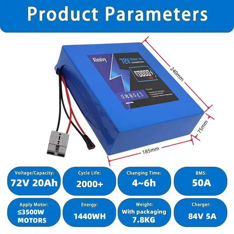 Batterie au lithium 72V 84V 20 - 72V 40Ah Lifepo4 Battery Pack avis et prix